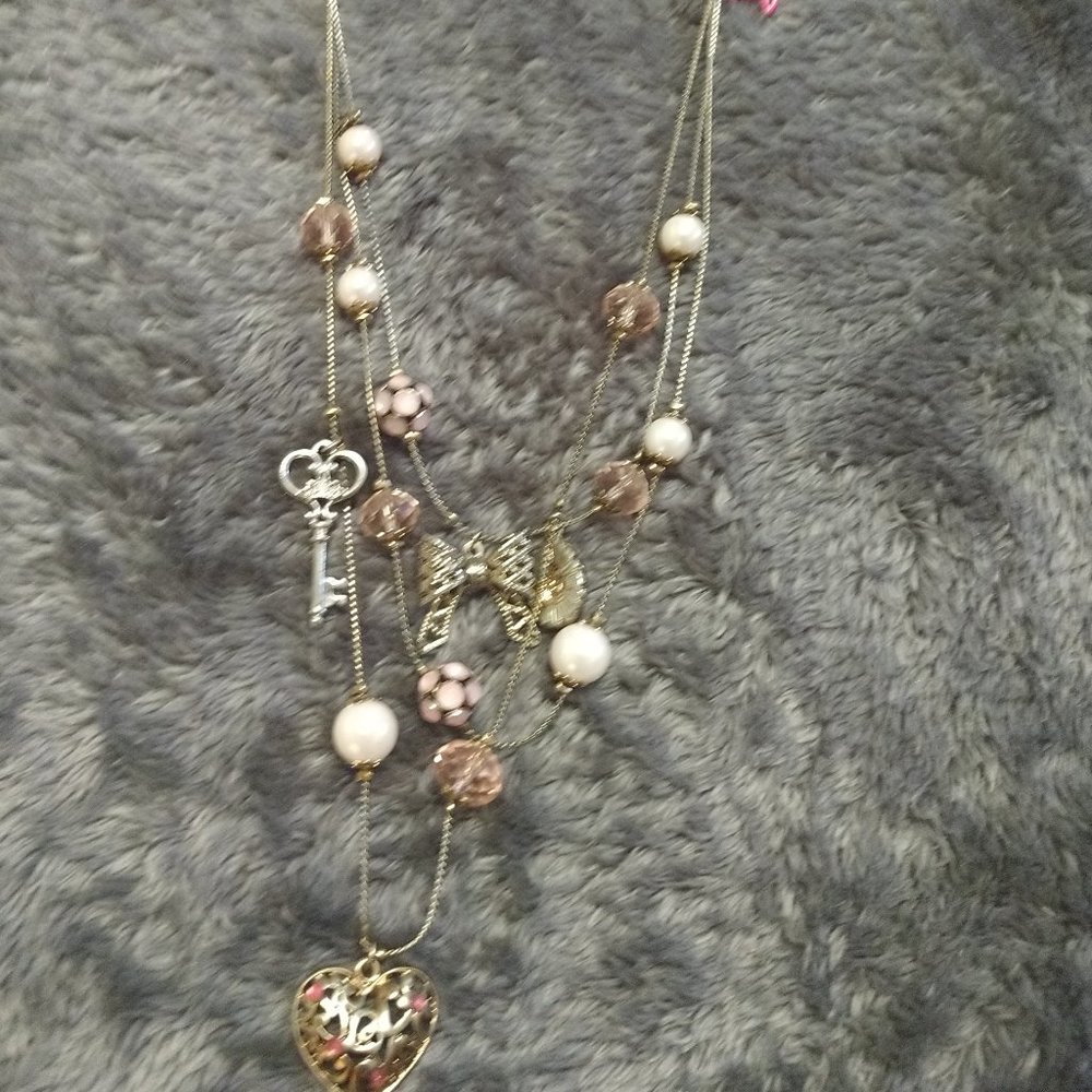 betsey johnson charm necklace